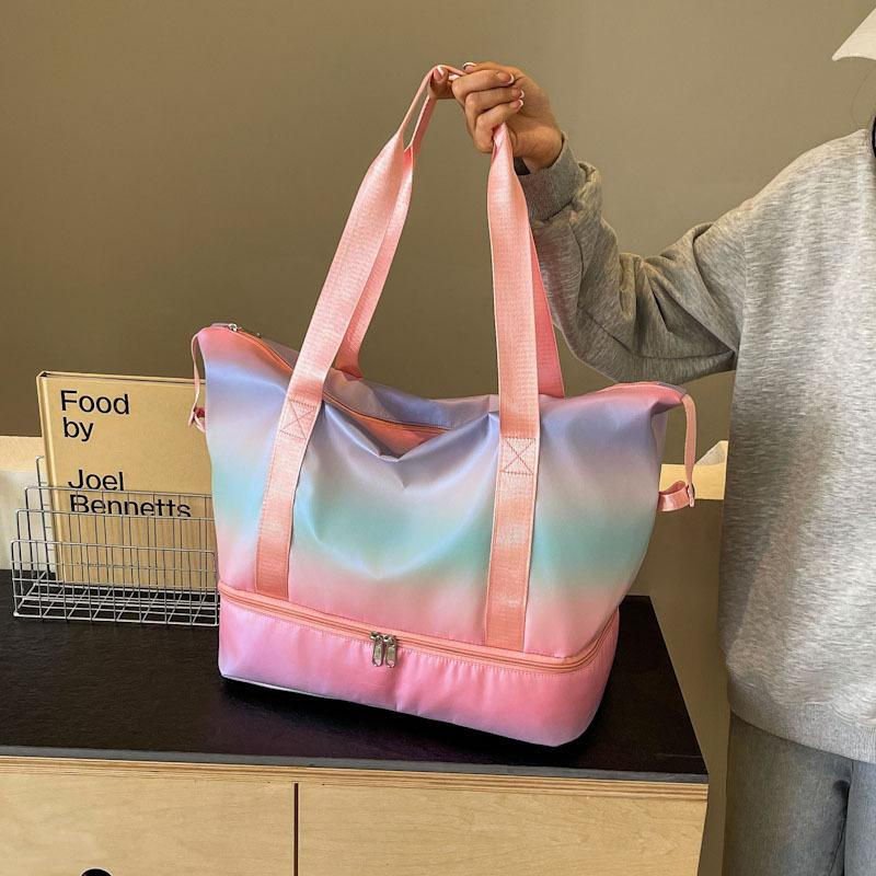 Laser Colorful Training Bag Portable Sports Fitness Bag Casual Swimming Yoga Bag Women's Large Capacity Outdoor Luggage Bag
