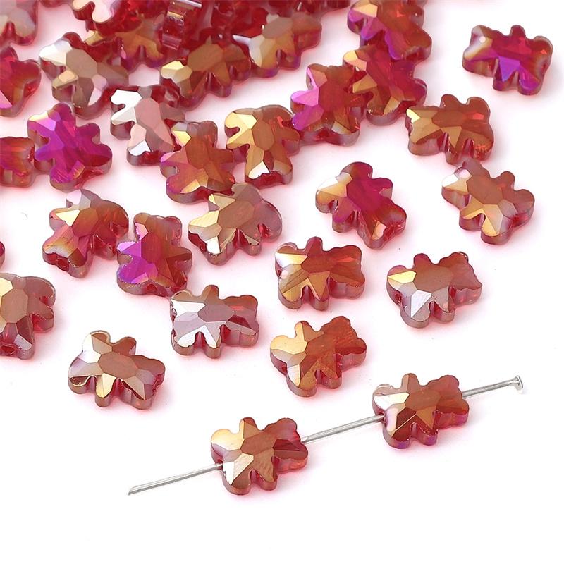 

10 шт хрустальные бусины медведь свободные бусины-разделители для изготовления ювелирных изделий DIY браслет ожерелье красный