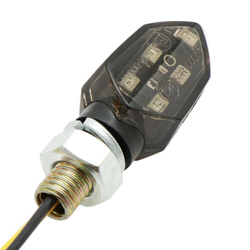 1Pcs Universal Mini Motorcycle Smoke Lens Turn Signal Light 5 Led 12V Amber Blinker Indicator Lamp Two Wire