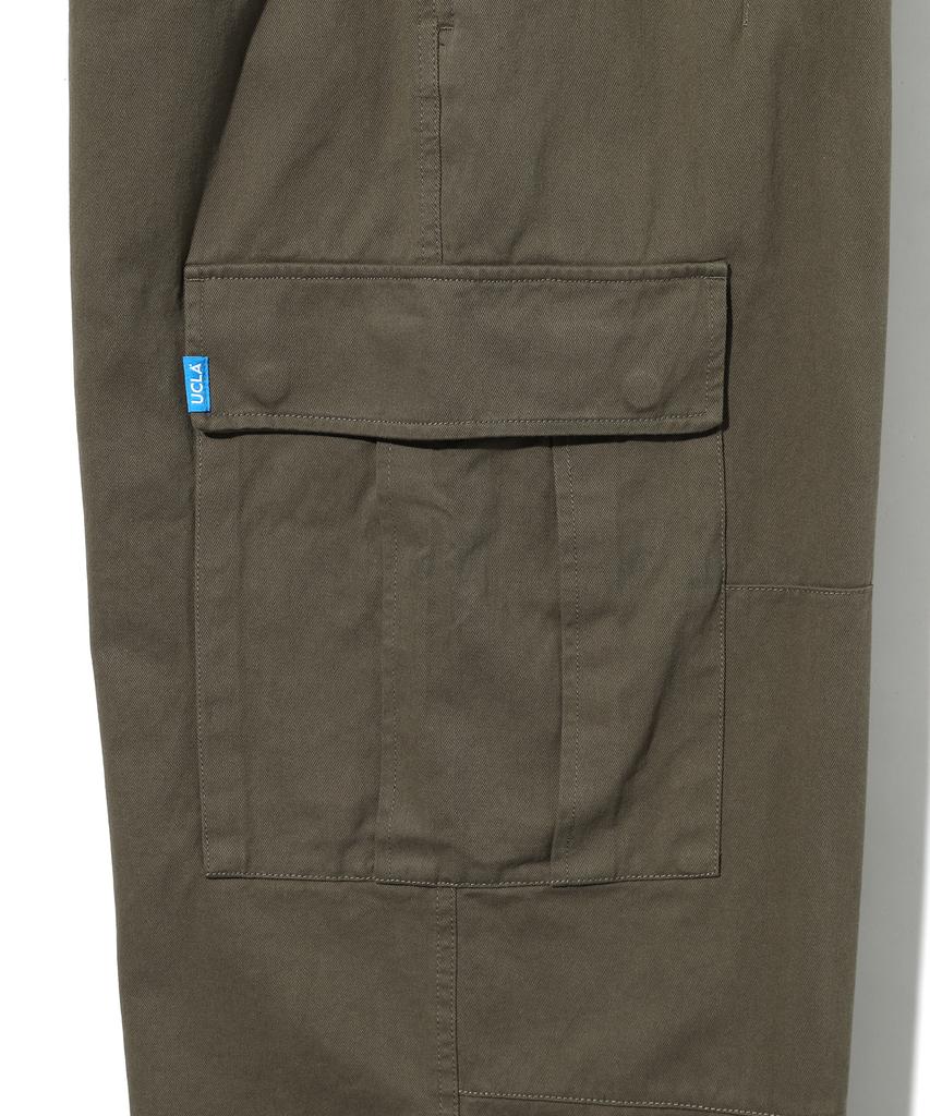 UCLA Unisex Cotton Brushed Cargo Wide Fit Pants [Khaki](Uablp10)