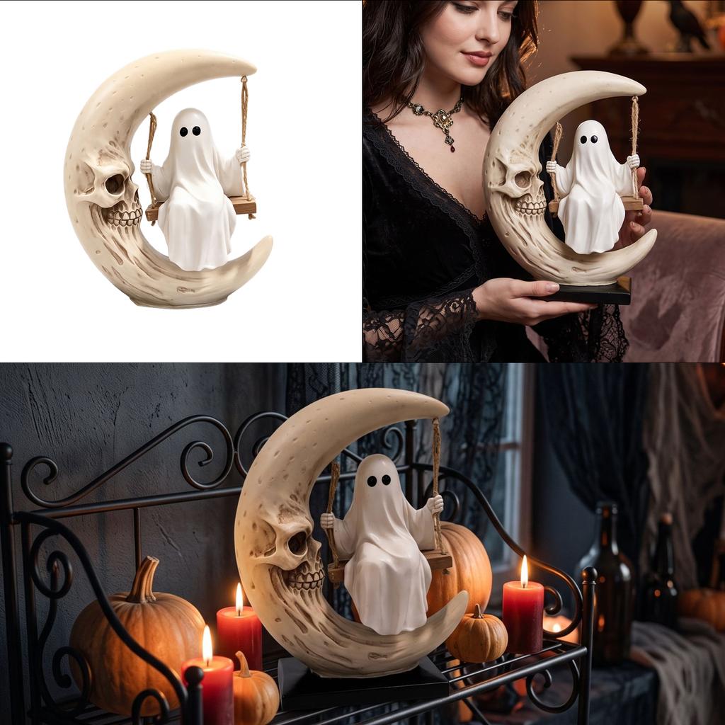 Halloween Moon Figurine Decoration for Home Decor