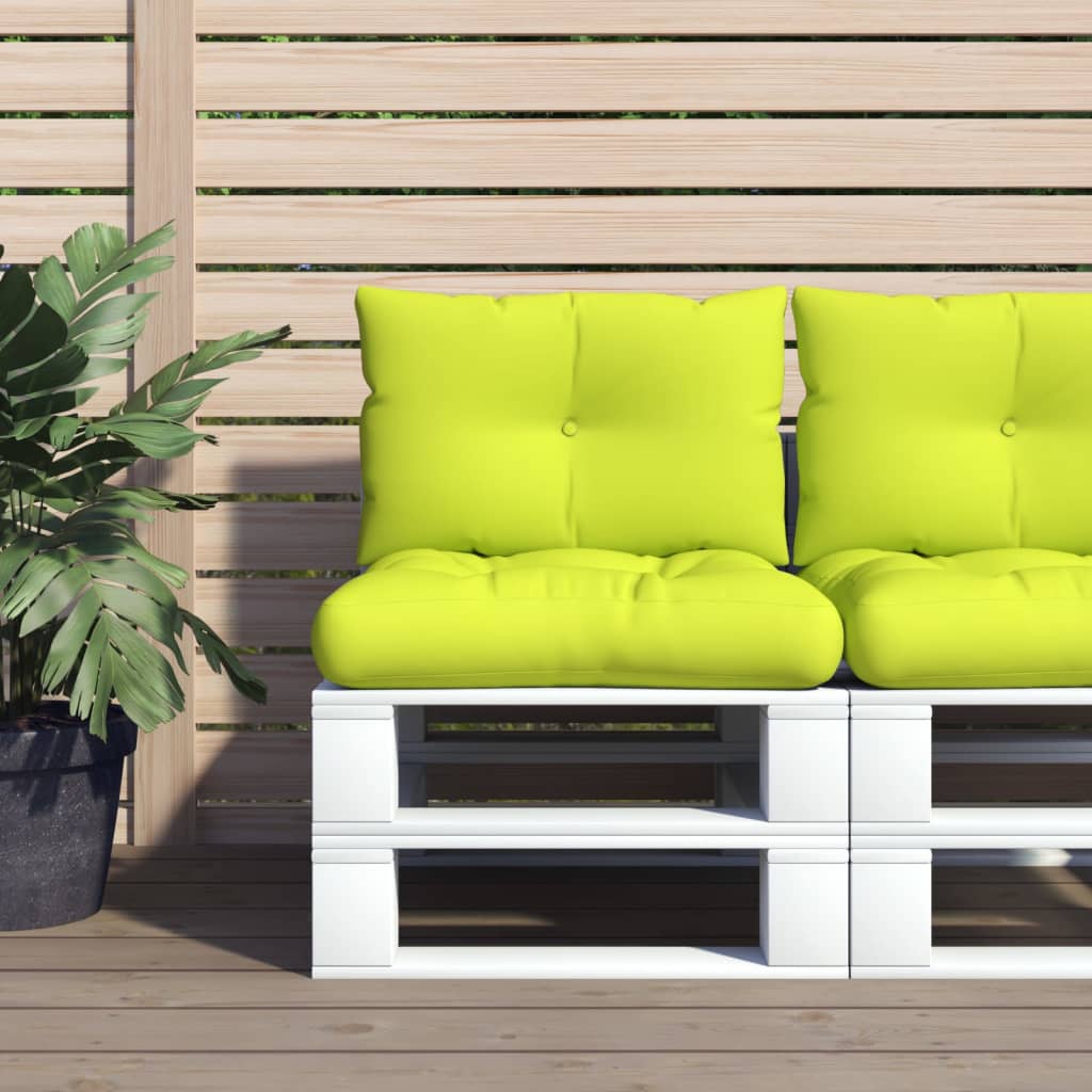 2 Piece Pallet Cushions Neon Green Fabric