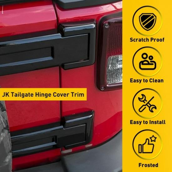 Bakluckegångjärnsskydd för 2007-2018 Jeep Wrangler Trim JK Unlimited Tillbehör