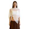 Solid Color Sheer Poncho Top Asymmetrical Design Swim Coverup Womens T-shirt  Beach Cover-ups