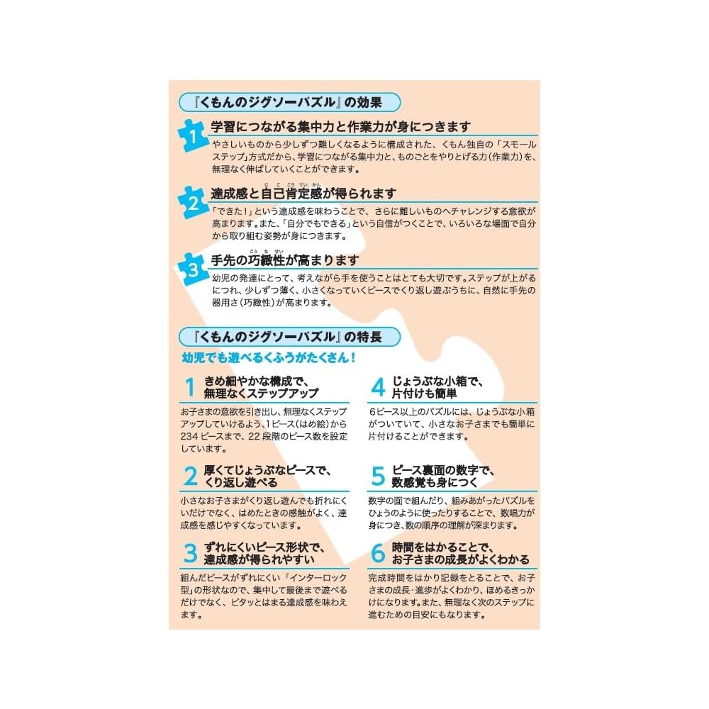 KUMON Animal Jigsaw Puzzle STEP 1 Educational Toy for Kids 2-6 Pieces Ages 1.5+ JP-14