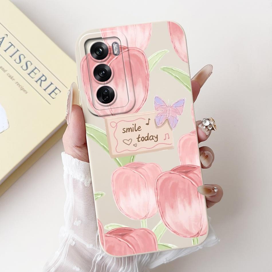 For OPPO Reno12 12Pro Elegant Butterfly Floral Phone Case For Oppo Reno12 Pro Reno 12 5G CPH2625 CPH2629 Soft Silicone Cases