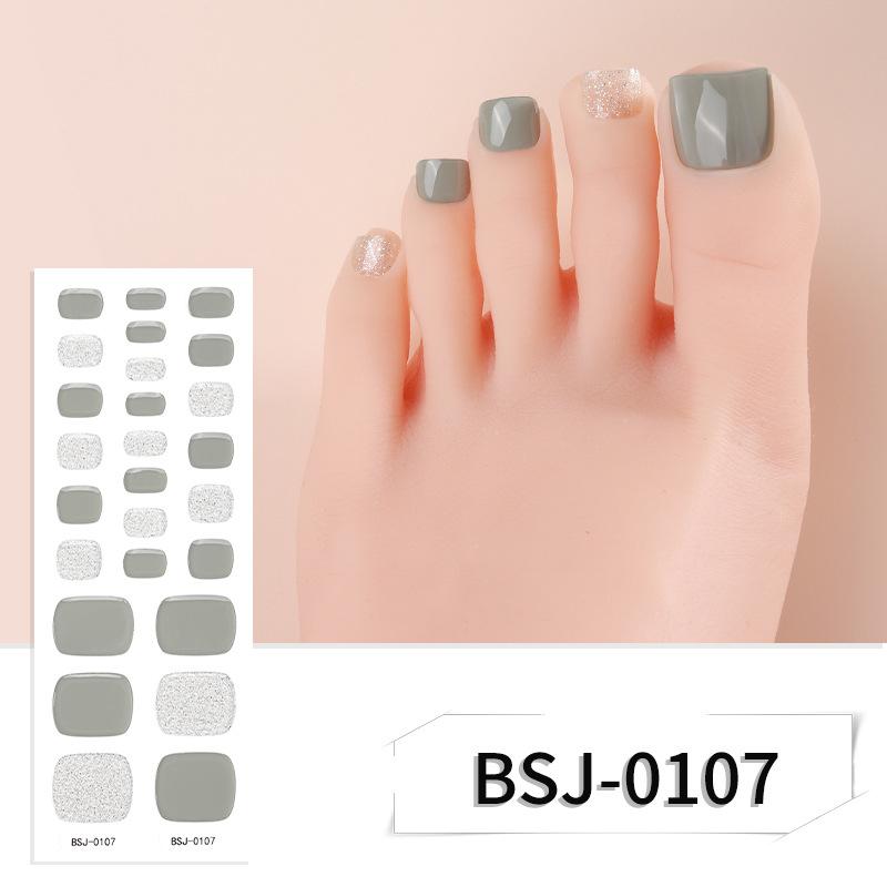 Semi-solid Gel Manicure Stickers, Toenail Stickers, Onion Pink Pearlescent Gradient Flash Semi-solid Nail Stickers