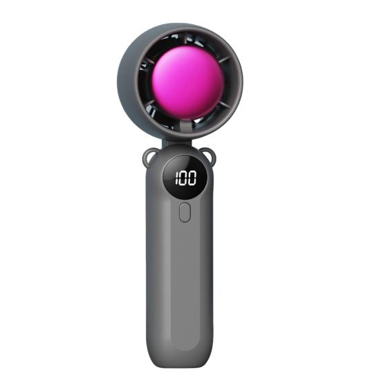 Yousheng Handheld Fan, with Intelligent Digital Power Display, Brushless Motor Quiet Strong Wind Foldable Fan, Ice Cooling Design Type-C Rechargeable