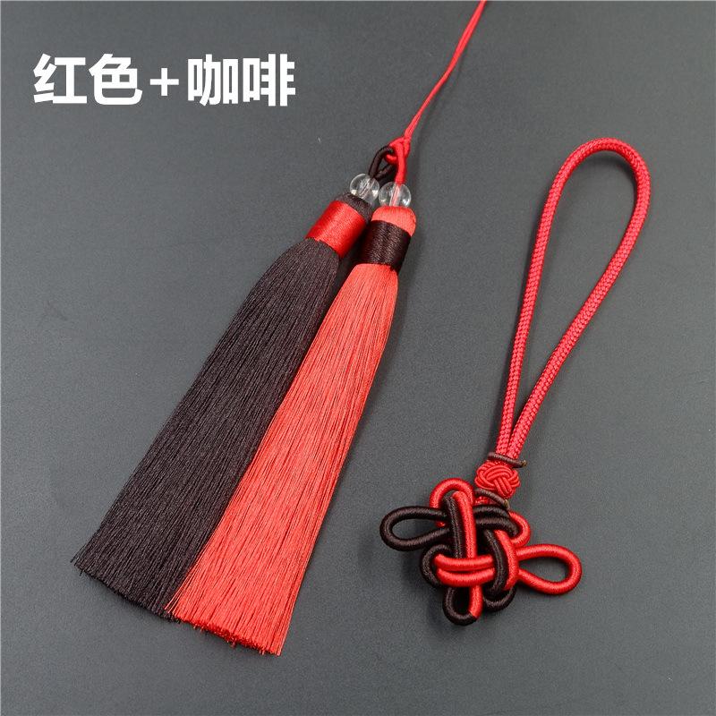 Ciucure Bicolor Combinație Nod Chinezesc, Ciucure Stil Chinezesc Anti-Rid, Ciucure Nod Chinezesc, Pandantiv Stil Etnic, Ureche Mătase de Gheață.