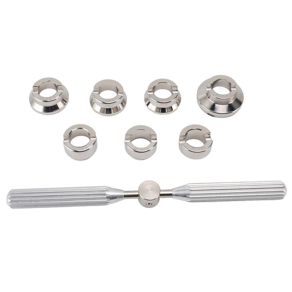 5537 Watch Back Case Opener Closer Kit Portable Alloy 1pc Wrench 7pcs Grooved Chucks for Watch