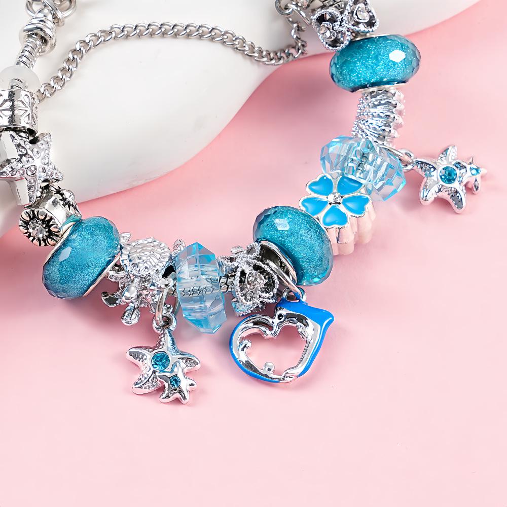 Pan Style Summer Ocean Starfish and Turtle Beaded Women's Bracelet