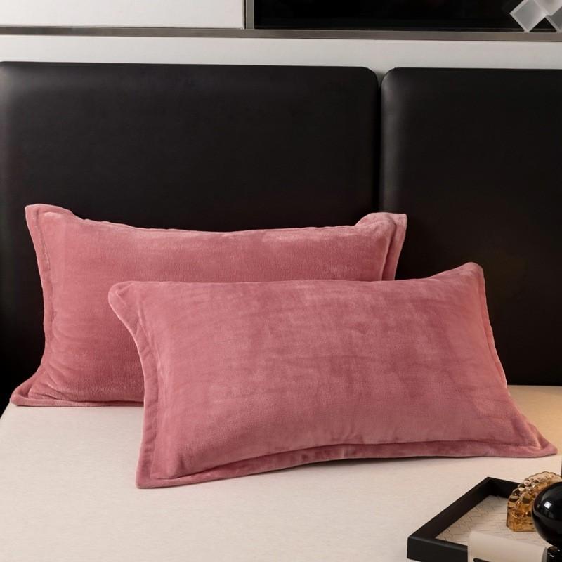 Modern Simplistic Doublesided Milk Velvet Pillowcase With Crystal Fleece For Home Comfort