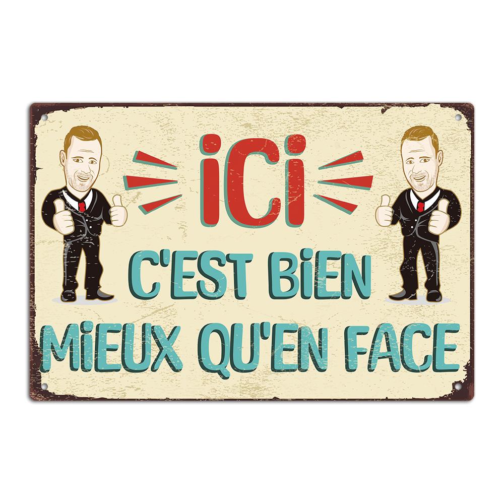 Putuo Decor 1pc French Vintage Metal Sign, Wall Art Decor for Home Farmhouse Living Room Shop Club, Fun Gifts, 7.9x11.8Inches