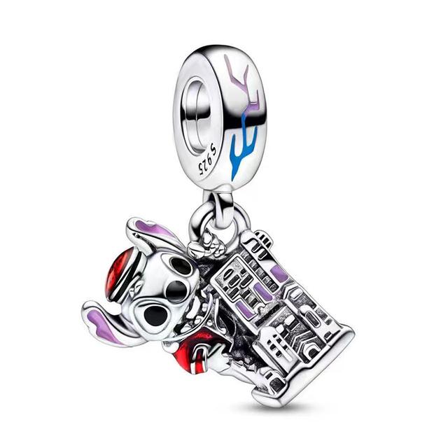 Hot Sell MINISO Disney 925 Silver Animals Mobilization Charms Beads Hot Original Bracelet Trinkets DIY Jewelry Women