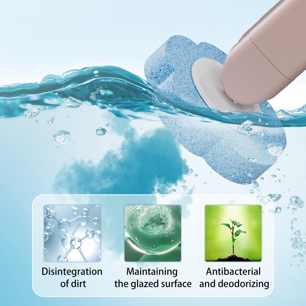 Bathroom Cleaner with 36 Refill Heads and Holder Wall-Mount Scrubbing Toilet Brush for Floor Drain Bathtub Mirror Sink Glass