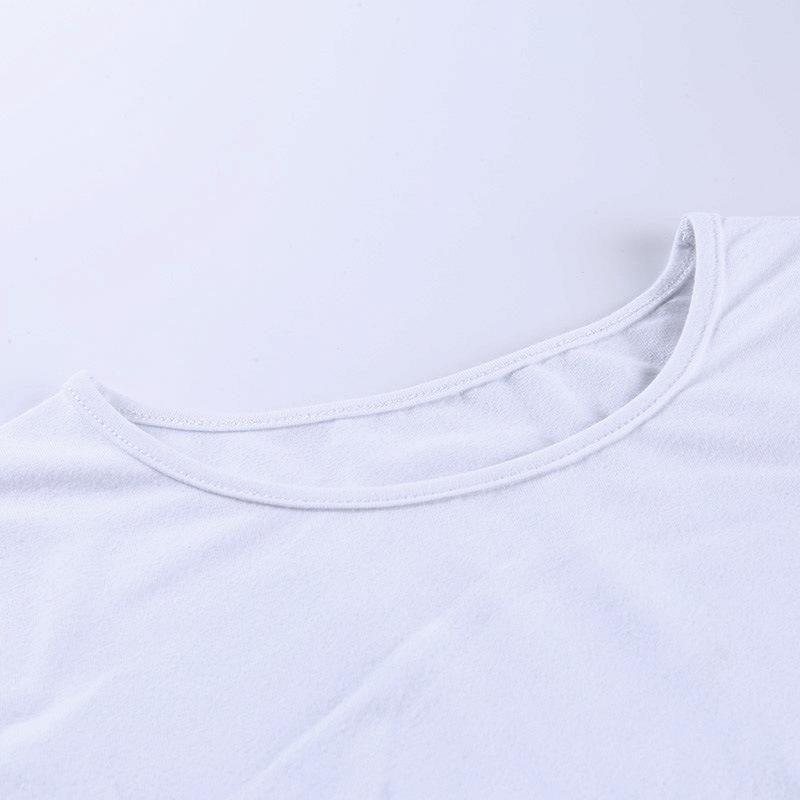 Women's Summer Lace-up Hollow Slim Fit Cropped Cotton T-shirt