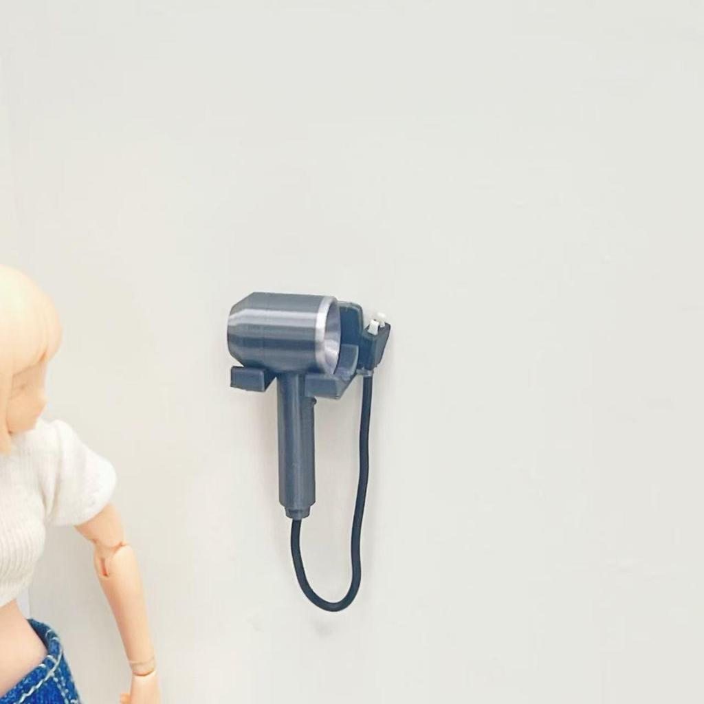 Miniature Wall-Mounted Hair Dryer Model for Dollhouse Decor and Photography Props