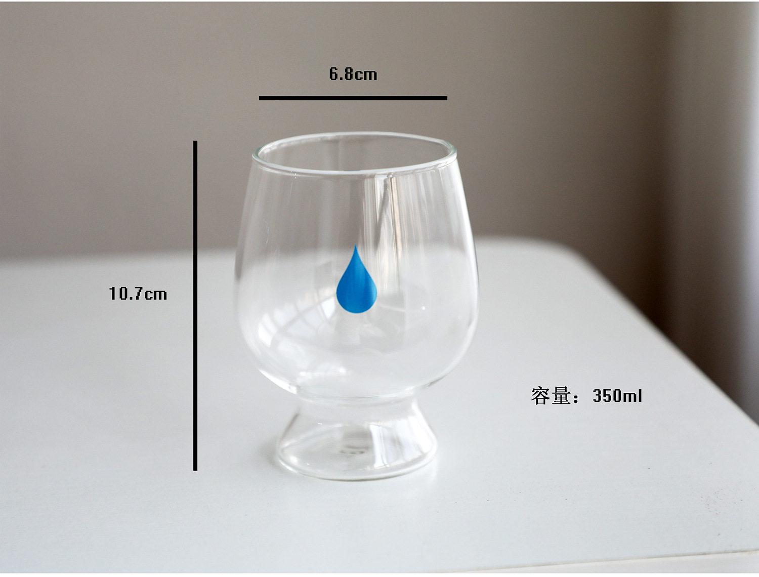 Cute Blue Tea Glass Coffee Cup Borosilicate Heat-resistant Glass  Coffee Milk Sake Wine Glass 300-350ml