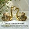Набор подсвечников Лебедь (2 шт), Aluminium Pair of Swans Candle Holder Set of 2,  Behoma