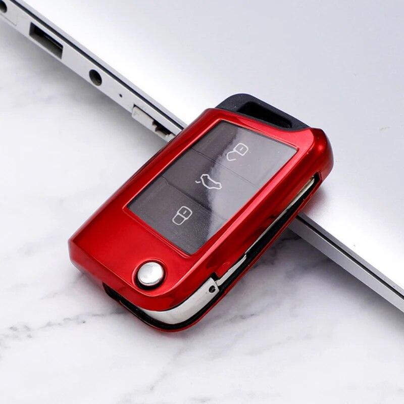Soft TPU Car Key Case Cover Shell for Volkswagen VW Golf 7 MK7 Tiguan Passat for Skoda Octavia Kodiaq Karoq Key Protector