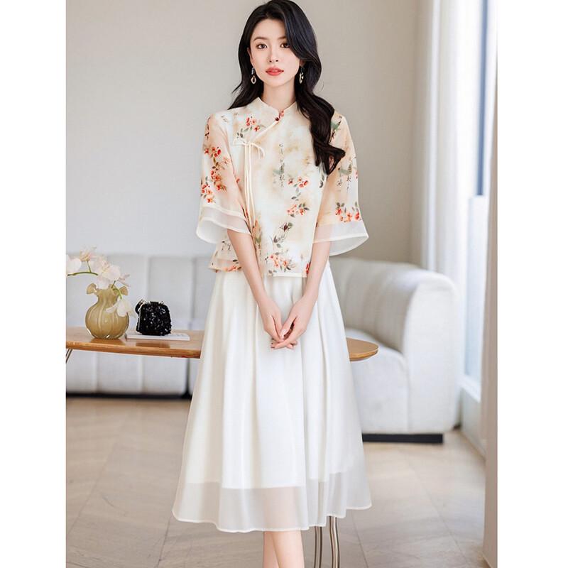 D.F.DEAR New Chinese Style Retro Two-Piece Dress Set