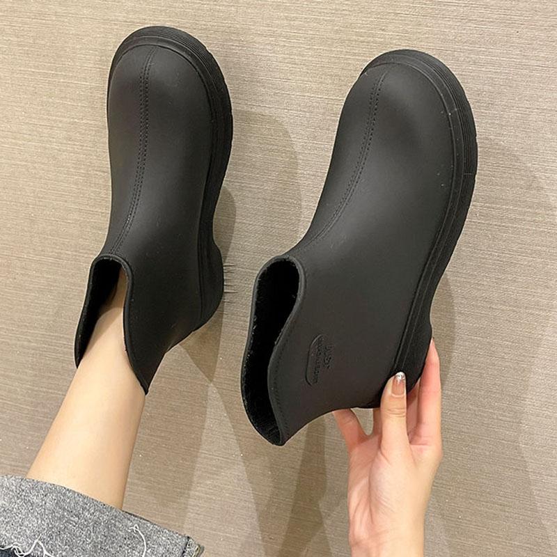 WTEMPO Chaussures de pluie à Tube court pour femmes, imperméables, couleur unie, cheville, à la mode, antidérapantes, pour l'extérieur, vente en gros, livraison directe