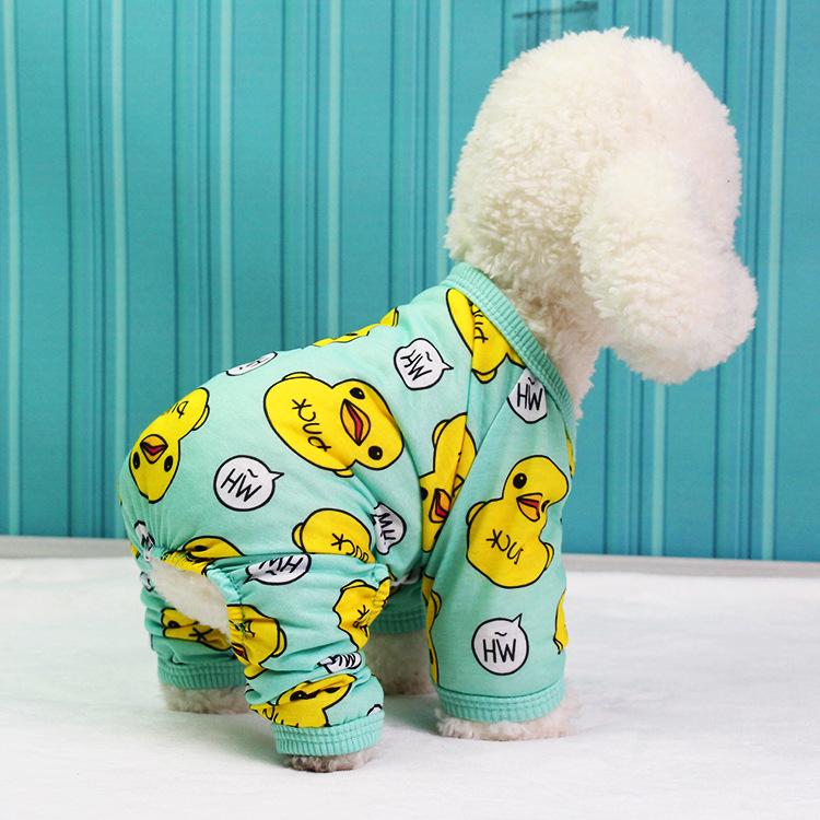 Vierbeinige Mengmeng Kleine Gelbe Ente, Vierbeinige Loungewear, Haustierbedarf, Frühlings- und Sommerkleidung