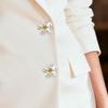 New Button Covers For Women Faux Pearl Alloy Flower Elegant Home Supplies Button Cover Cufflinks For DIY Blouses Clothing