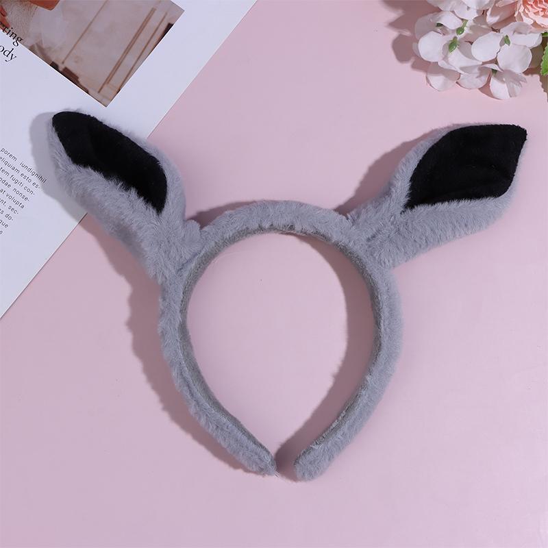 Kawaii Plush Horse Ear Headband Cute Simulation Animal Ears Hair Roop Cosplay Party Headwear Year Hair Accessories