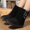 Fashion Japanese Style Bowknot Detor Women's Snow Boots Winter Slip On Platform Snow Boots Woman Chic Mix Color Warm Botas Ladies