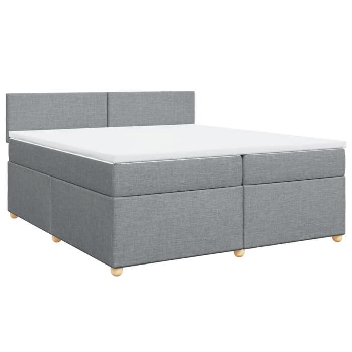VidaXL Sommier à lattes de lit avec matelas Gris clair 200x200cm Tissu 3289080