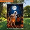 Halloween Dogs Celebrate Night Single Sided Polyester Garden Flag - Single-Sided, Polyester, Outdoor Yard Decor
