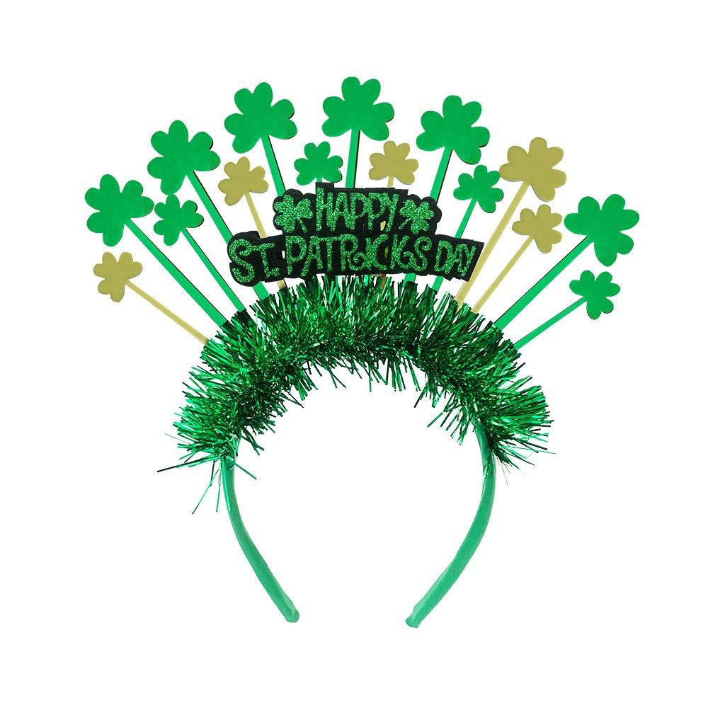 Festive Style ST. Patricks Day Headband Shamrock Shape Portable Bow Headband Creative Hair Hoop ST. Patricks Day