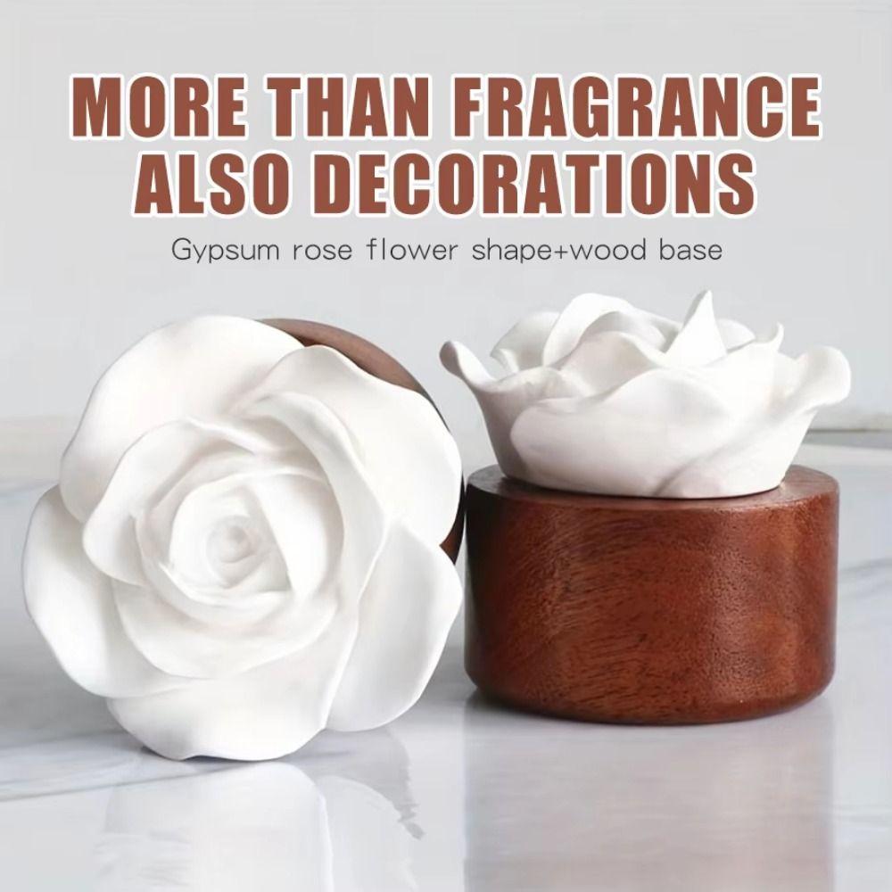 Handmade Flower Aromatherapy Diffuser Wooden Base Perfume Diffuser Stone  Room Decor