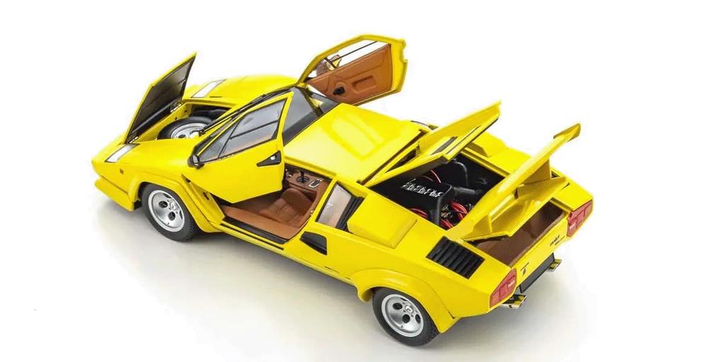 Kyosho Original Lamborghini Countach LP5000 Quattrovalvole Yellow Finished Product 1/18