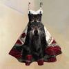 Women's Fashion Casual Sleeveless Round Neck Halloween Print Dress for Party and Daily Wear