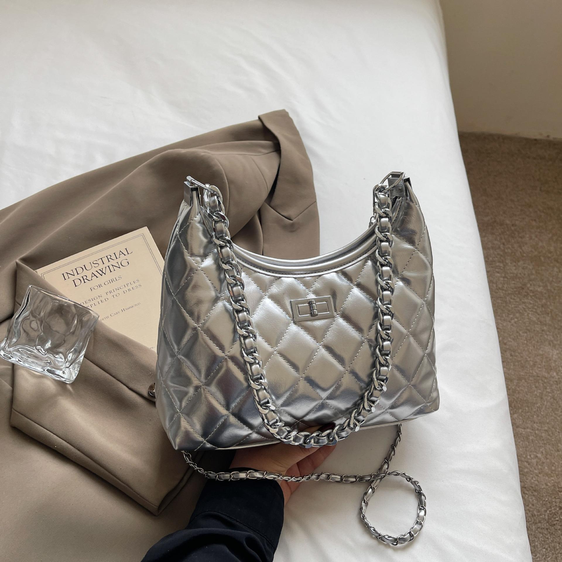 

Rhombus chain bag women s spring and summer 2025 new fashion niche shoulder messenger bag high-end bucket bag