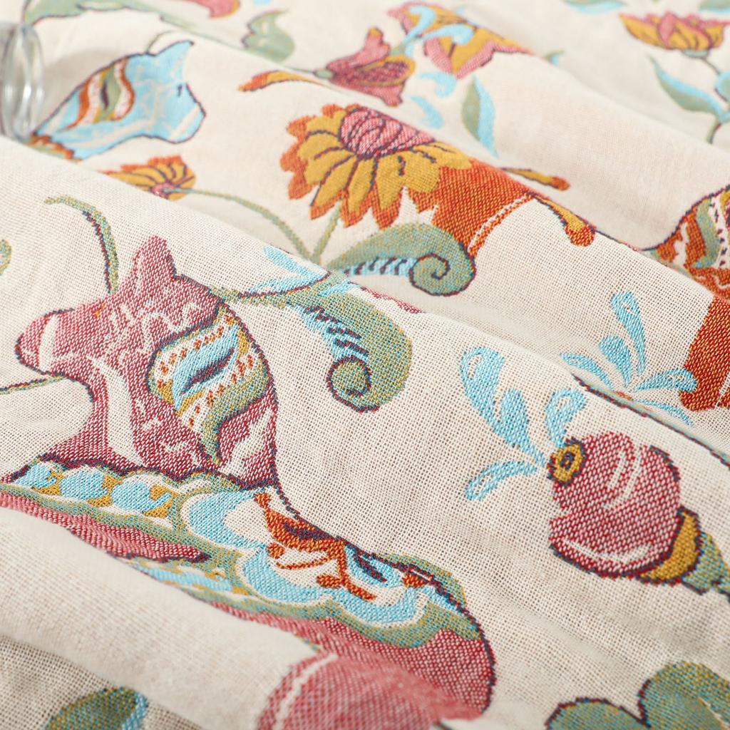 Floral Throw Blanket, For Sofa Bed, Bedspread, Slipcover, Multifunction, 4-Layer Gauze Cotton, High Quality, 200*230Cm