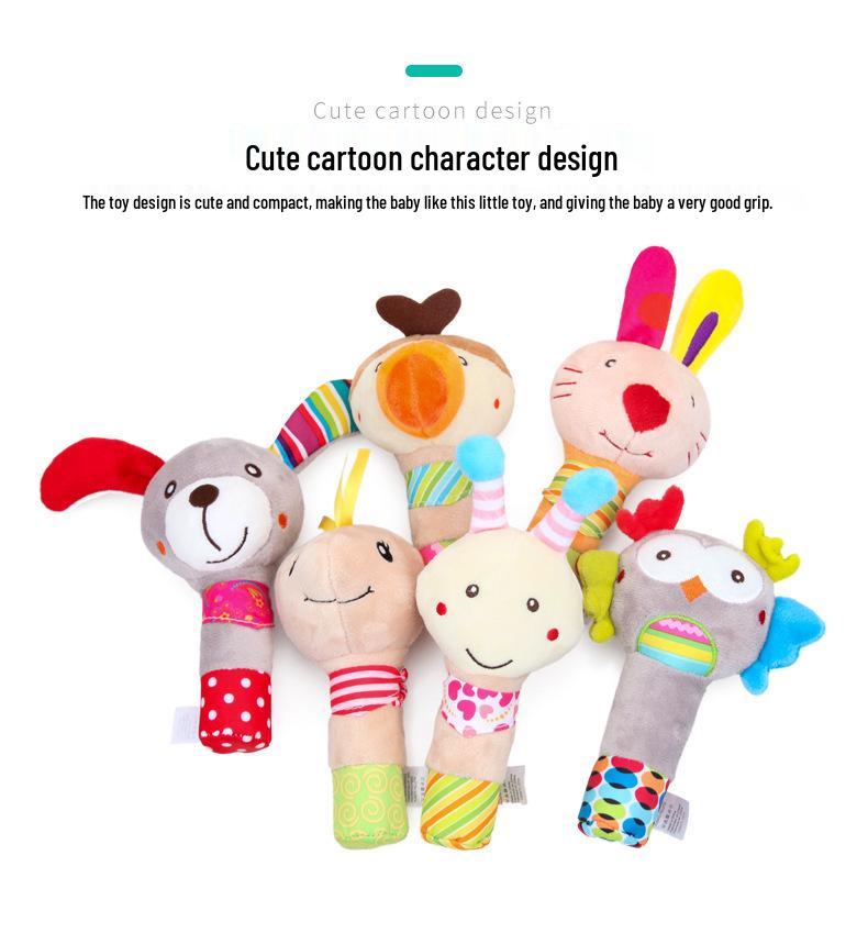 bbsky Adorable Animal Plush Hand Grip Rattle for Babies