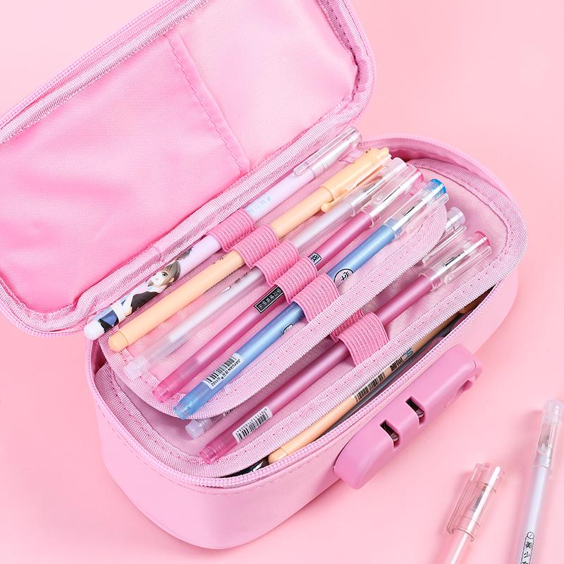 Extra-Large Password Lock Pencil Case with Four-Layer Design