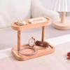Dřevěný dvoupatrový úložný stojanový podnos Stolní stojan na kosmetiku Stojany na vystavení šperků Domácí vstupní odkládací podnos na klíče