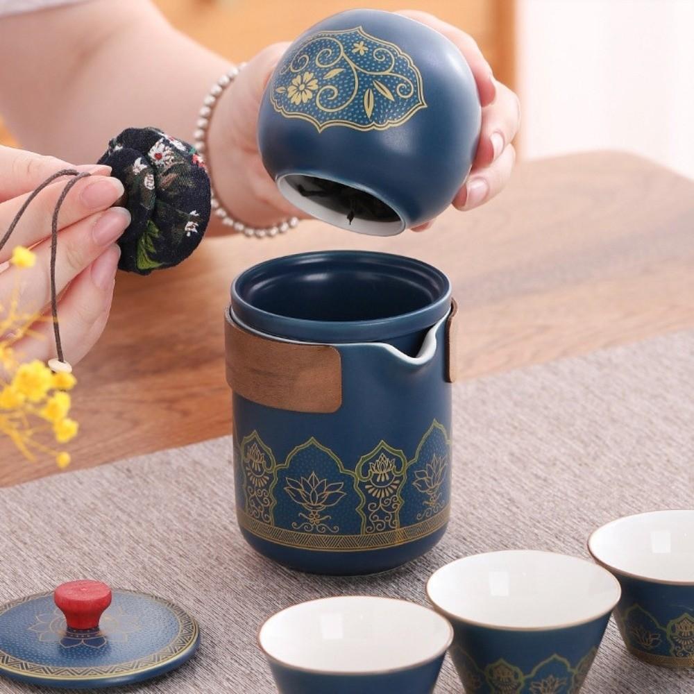 With Proctive Box Tea Gift Set with Canister Porcelain Teaware Travel Tea Set  Business Gift