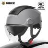 BIBEE Electric Motorcycle Helmet Summer Breathable Electric Bike Open Face Helmet Men Women Dual Lenses Jet Scooter Half Helmets