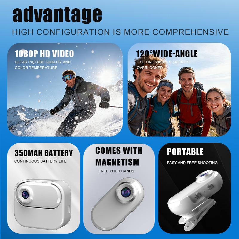 Cross-border Thumb Action Pet Cam: Vlog, Direct Record, Sports & Cycling Collar Camera