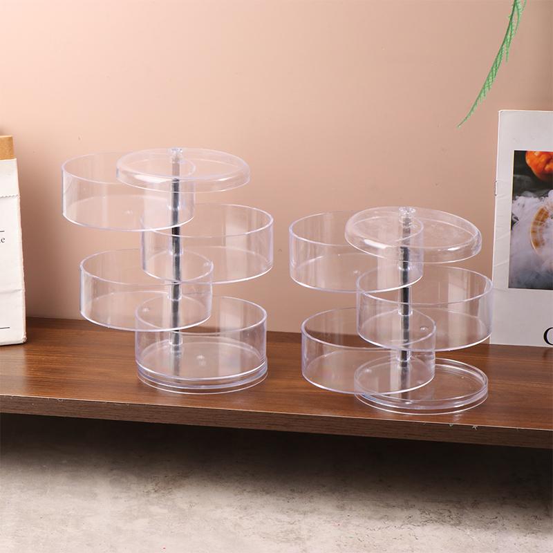 Transparent Storage Box Dust Proof And Waterproof Large Capacity Rotatable Jewelry Hairpin Jewelry Cosmetics Storage Box