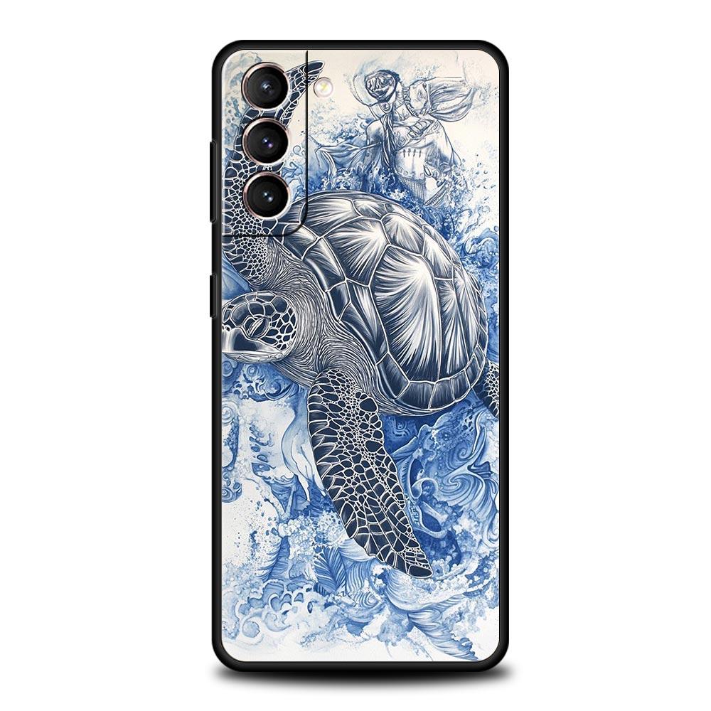 Ocean Coastal Seashell Seaweed Pattern Phone Case for Samsung Galaxy S26 S25 S24 S23 S22 S20 S21 FE Ultra S25 Edge Plus Soft TPU