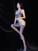 Sexy Women Sheer See Through High Cut Bodysuit Oil Glossy Shiny Maid Tights Low Bust Open Crotch Shape Leotard Thong Elastic