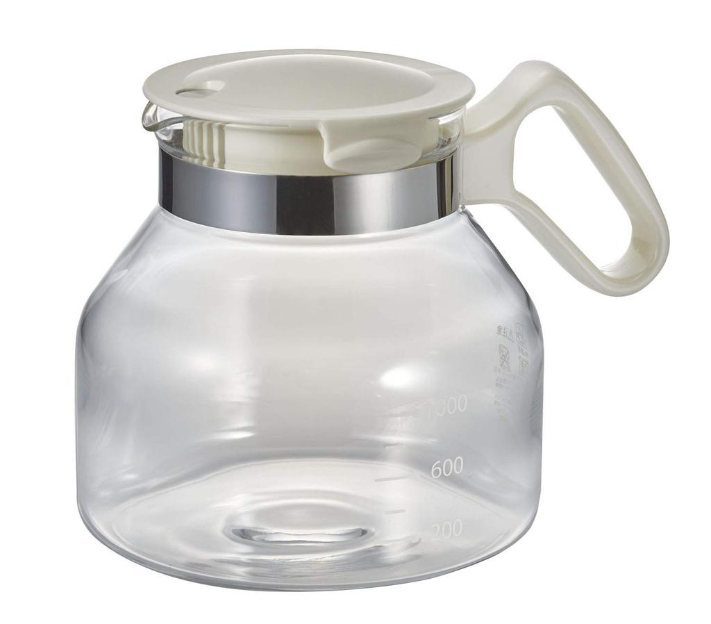 Bestco Glass Pot White 1.5L HOT&Cold 2WAY Style HARIO Made In Japan MA-411