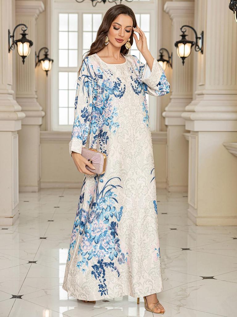 SW2501 Middle East Muslim Women's Fashion Print Robe