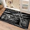 Retro Motorcycle Print Floor Mat - Slip-resistant Suitable for Kitchens Living Rooms Bedrooms Laundry Rooms and Bathrooms
